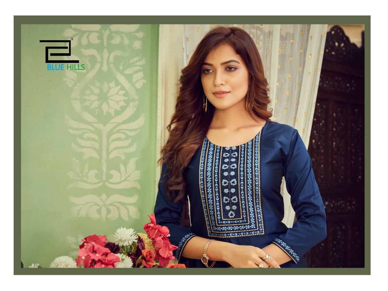 BLUE HILLS SOLID VOL 3 Ethnic Wear Cotton tapeta neck Embroidery Kurti